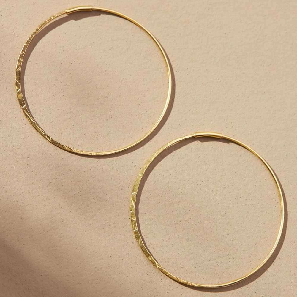 Anthropologie Threader Hoop Earring Gold